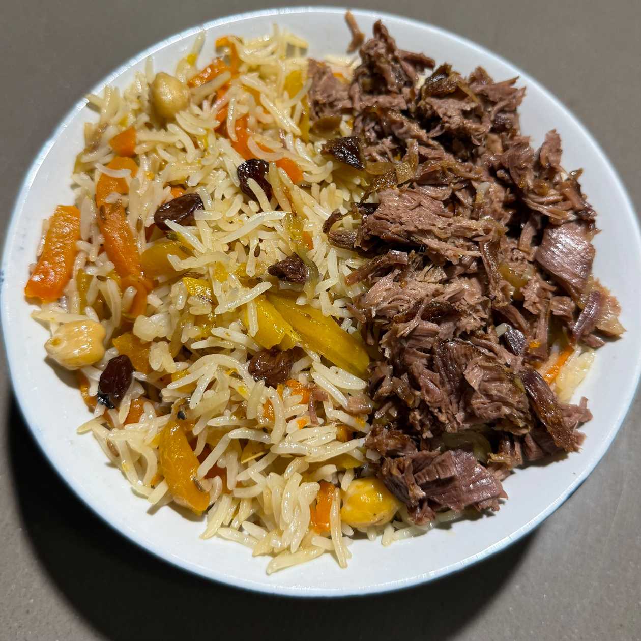 Plov with beef and lamb
