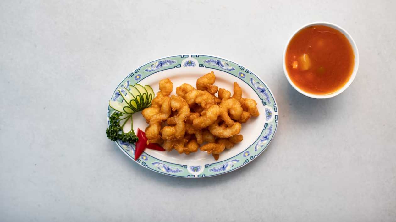 90. Prawns with Bamboo and Mushrooms