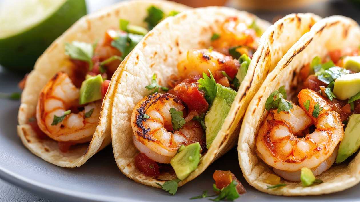 Fajitas with shrimp