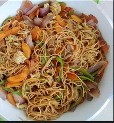 Stir fried spaghetti