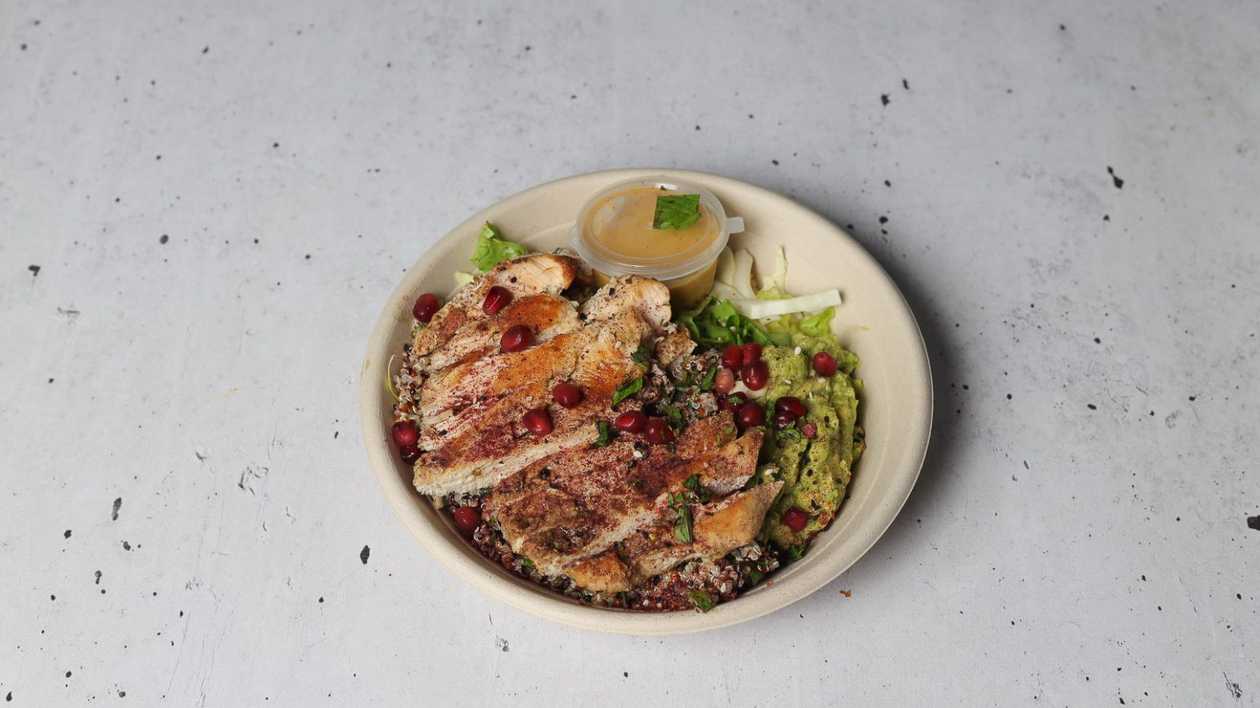Chicken Breast, Avocado, Quinoa, Honey Mustard