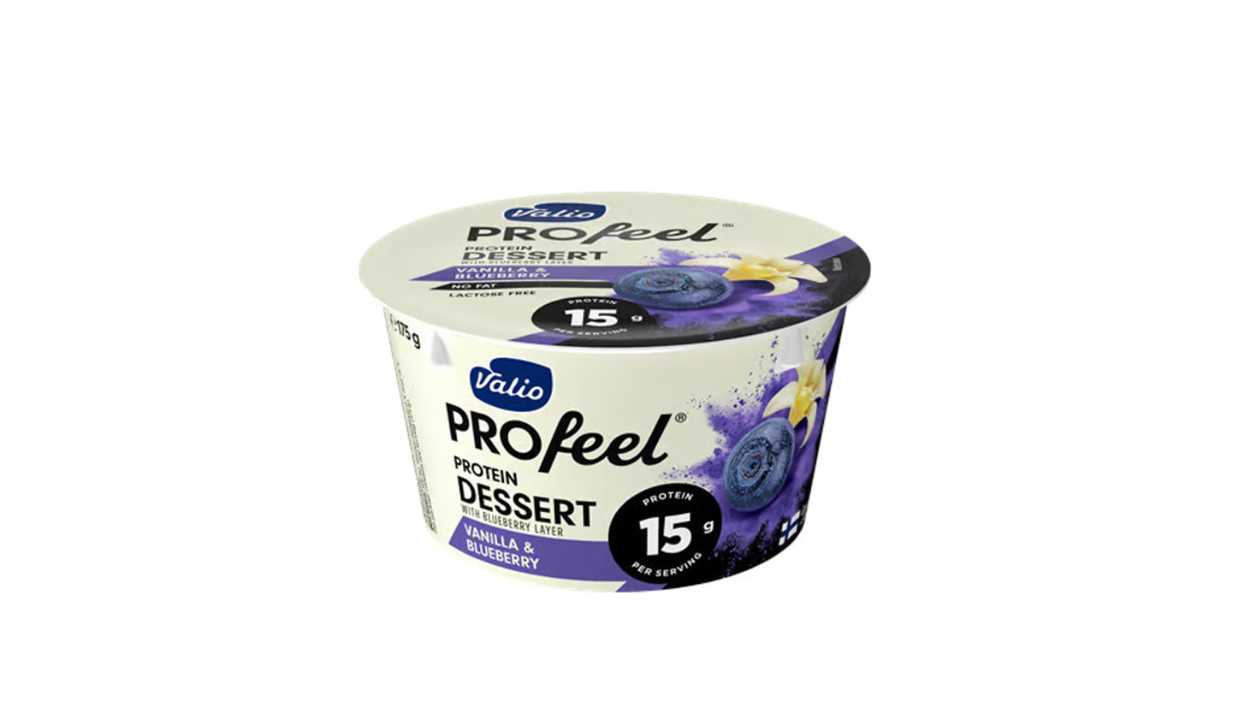 პროტეინის პუდინგი/Valio/ "Profeel" მოცვის/  ულაქტოზო 6*175 გრ