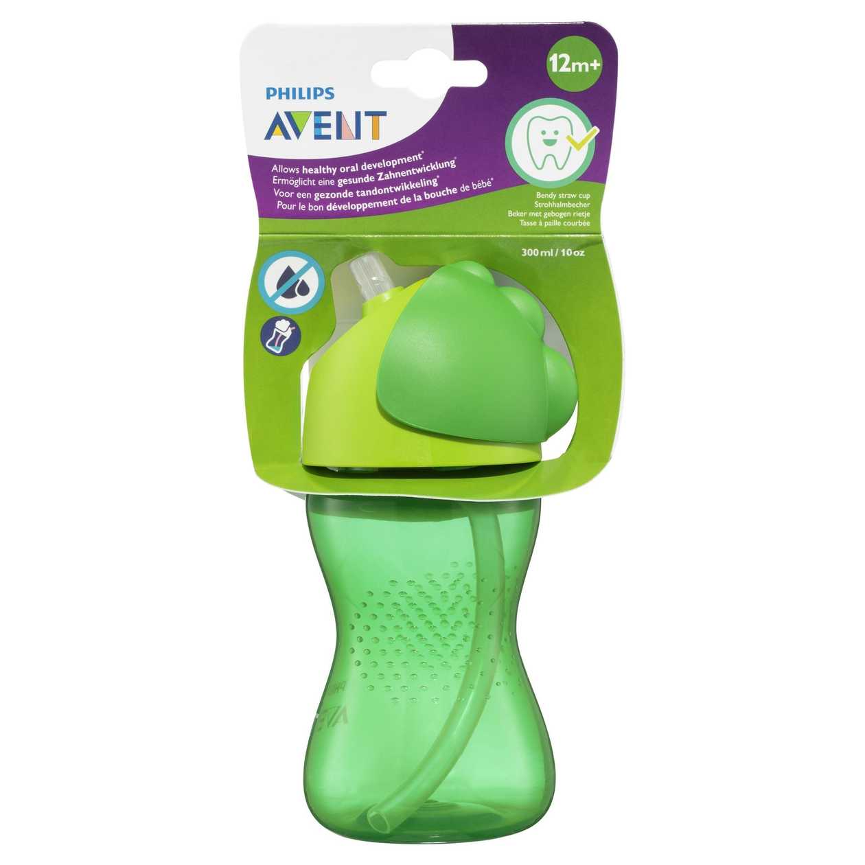 Philips Avent, Joogipudel kõrrega 300ml, 12k+ roheline, 1 tk