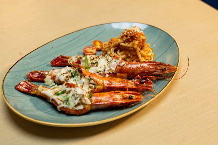 Baked Prawns Thermidor