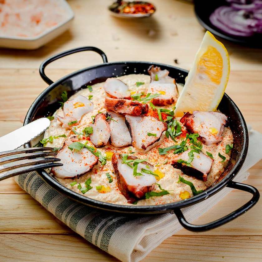 Hummus with Octopus