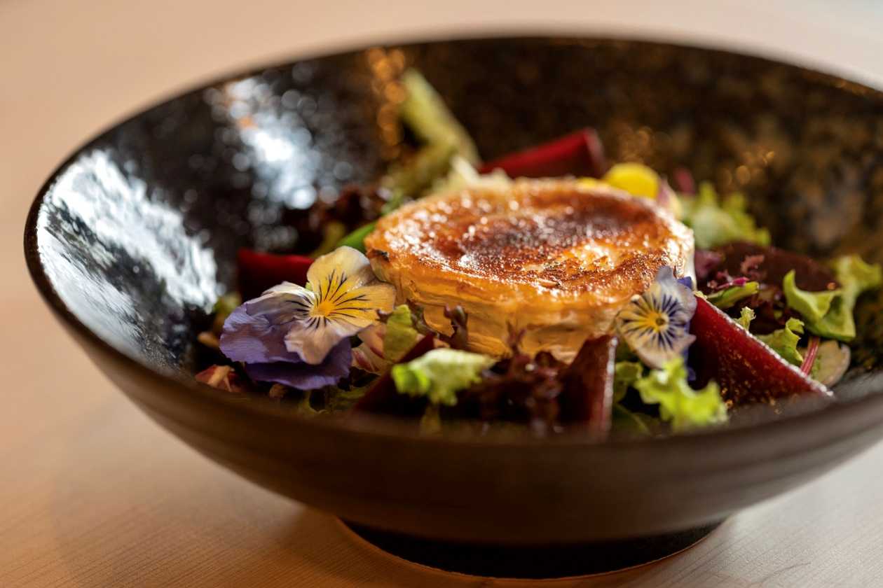 Salad with Grilled Goat Cheese