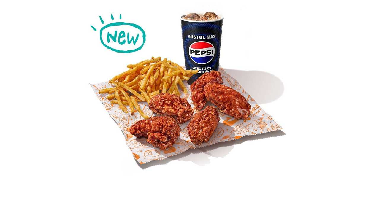 5 pc. Sauced Wings Large Meal