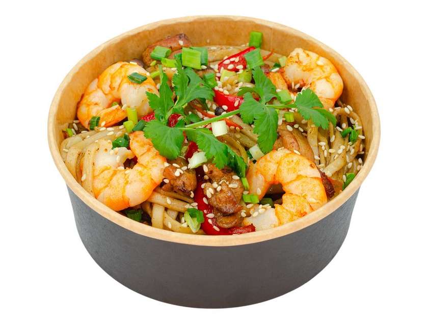 WOK з куркою та креветками