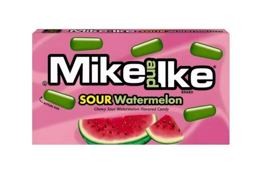 Košļājamās konfektes MIKE AND IKE (SOUR WATERMELON), 120g