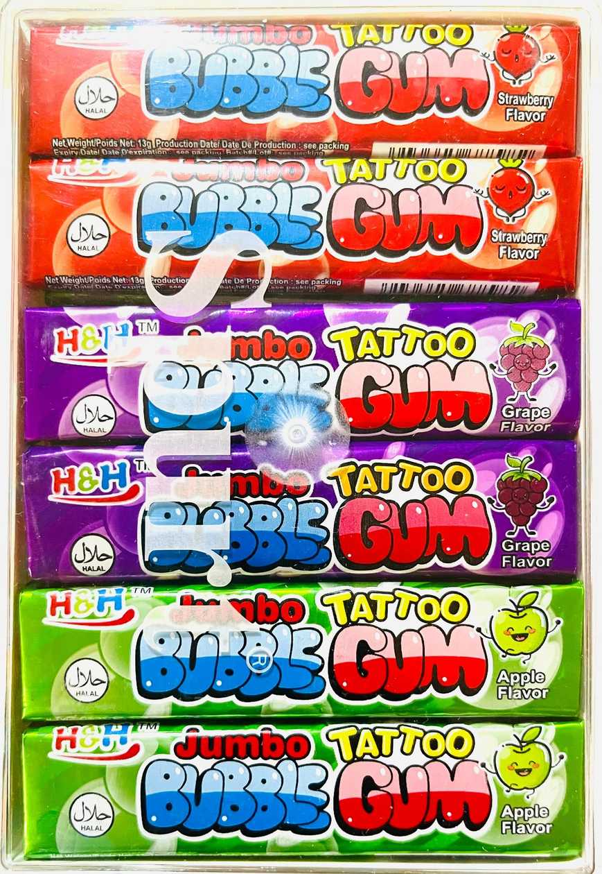 JUMBO TATTOO BUBBLE GUM