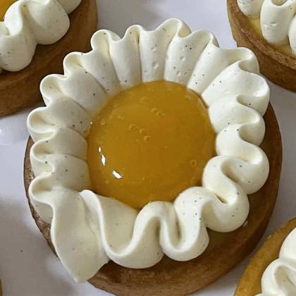 Ritz Tart with Passion Fruit Caviar and Edible Gold