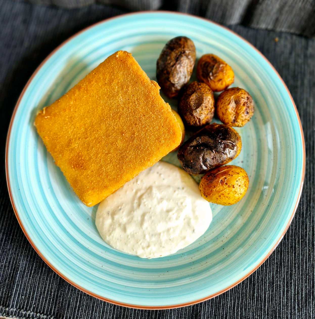 Fried Cheese with Fries and Tartar Sauce