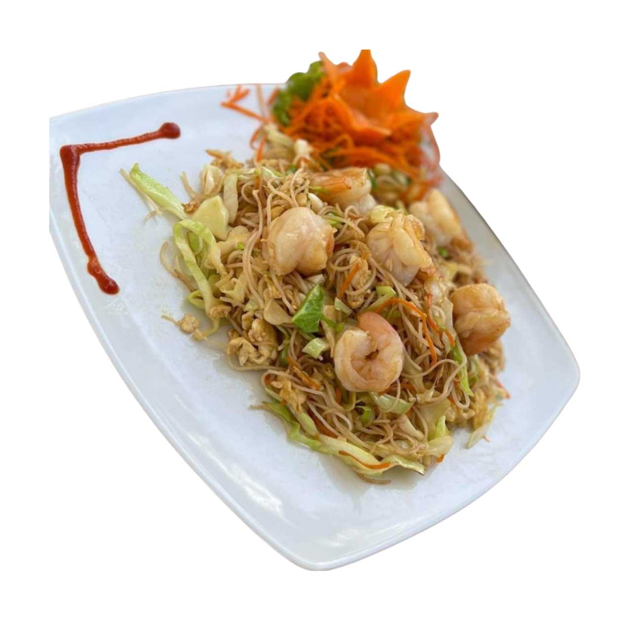 Tăieței la wok cu creveți