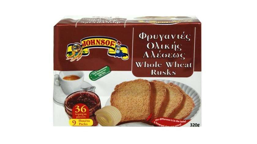 Johnsof Παξιμάδια Ολικής Άλεσης 320g