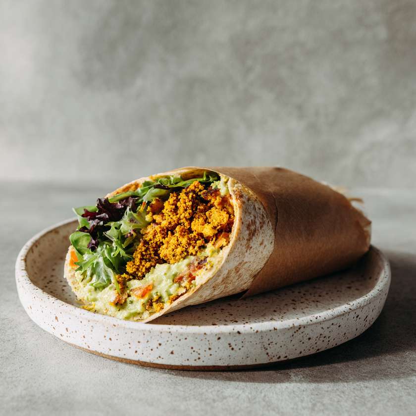 wrap cu cramble de legume si avocado