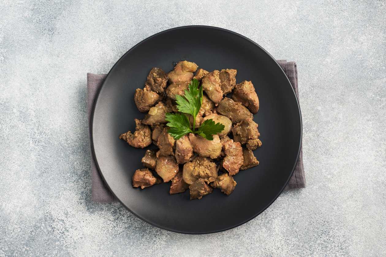 Chicken liver sautéed on onion
