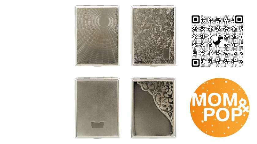 Chrome Cigarette Case with Rubber