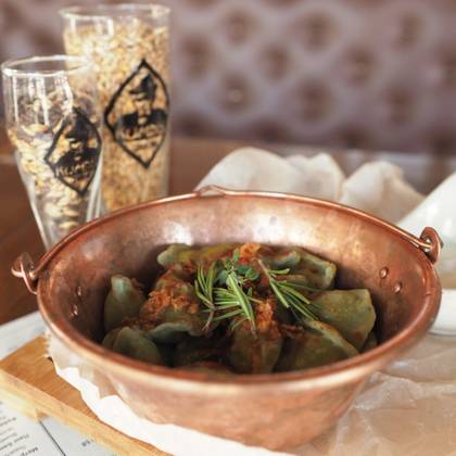 A bowl of dumplings with Lamb “For a good guy”