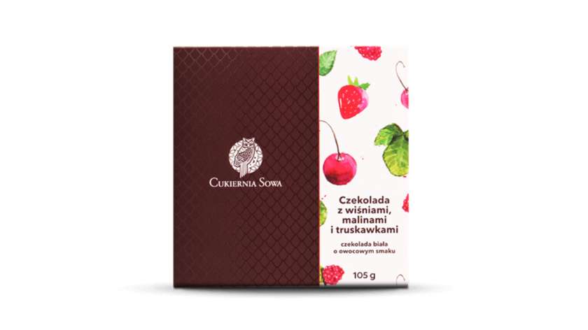 Czekolada z wiśniami, malinami i truskawkami