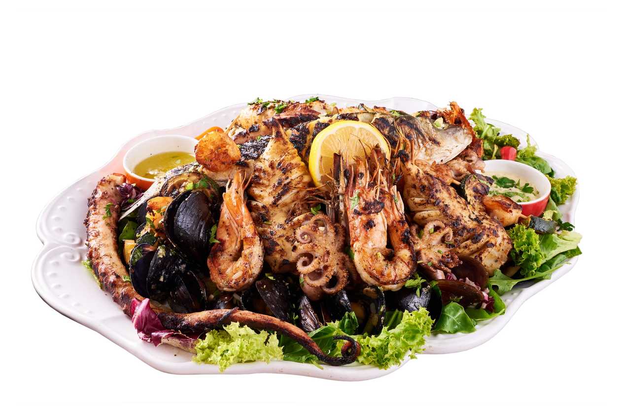 PIATTO DI PESCE E FRUTTI DI MARE ALLA GRIGLIA