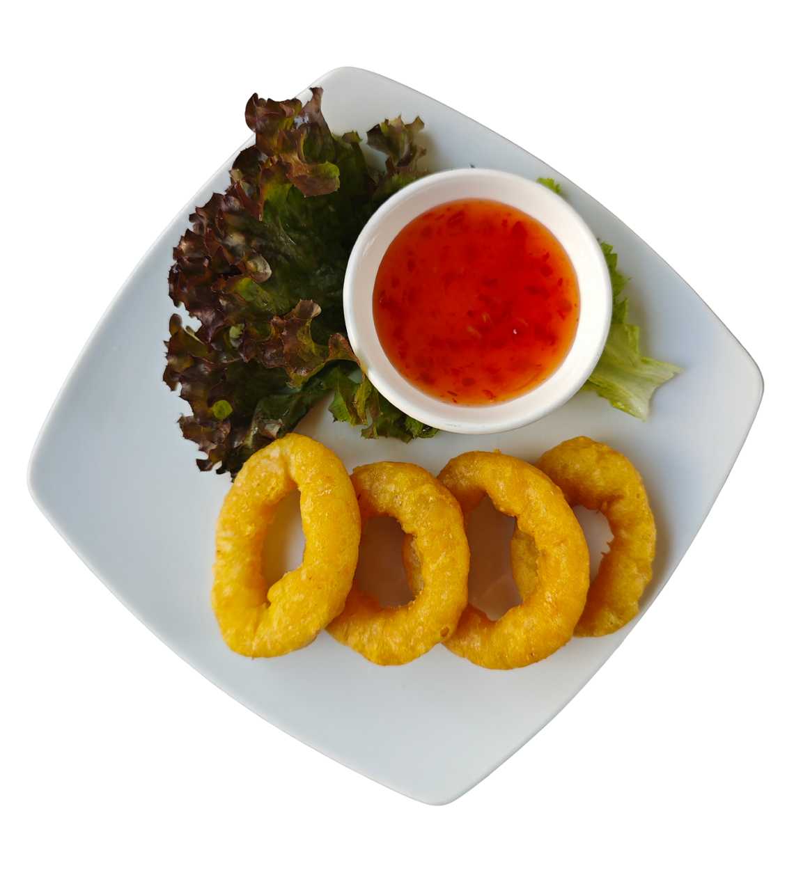 Calamar prăjit și sos dulce-acrișor