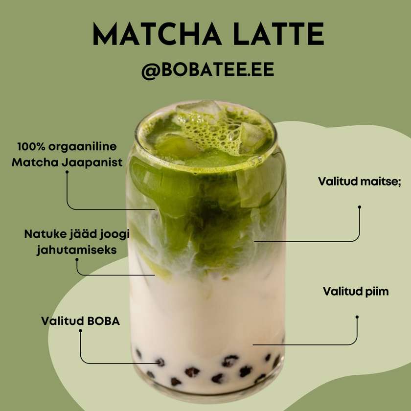 Organic Matcha Strawberry Latte. 450 ml.