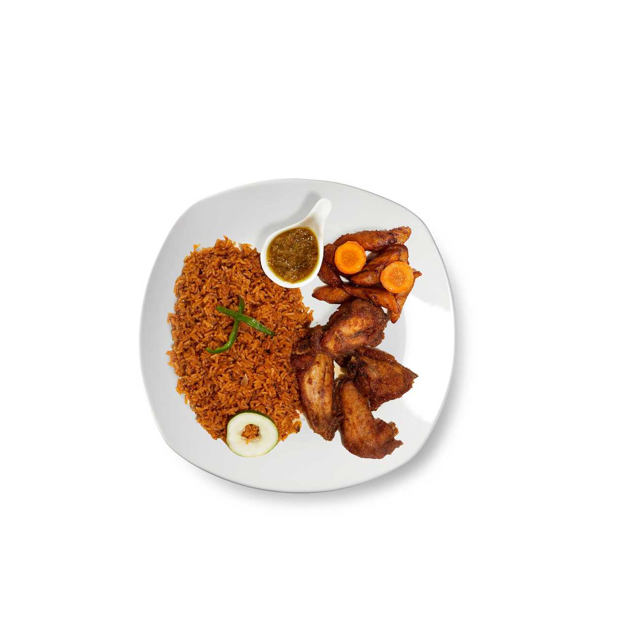 Jollof with 2pcs Grilled Chicken
