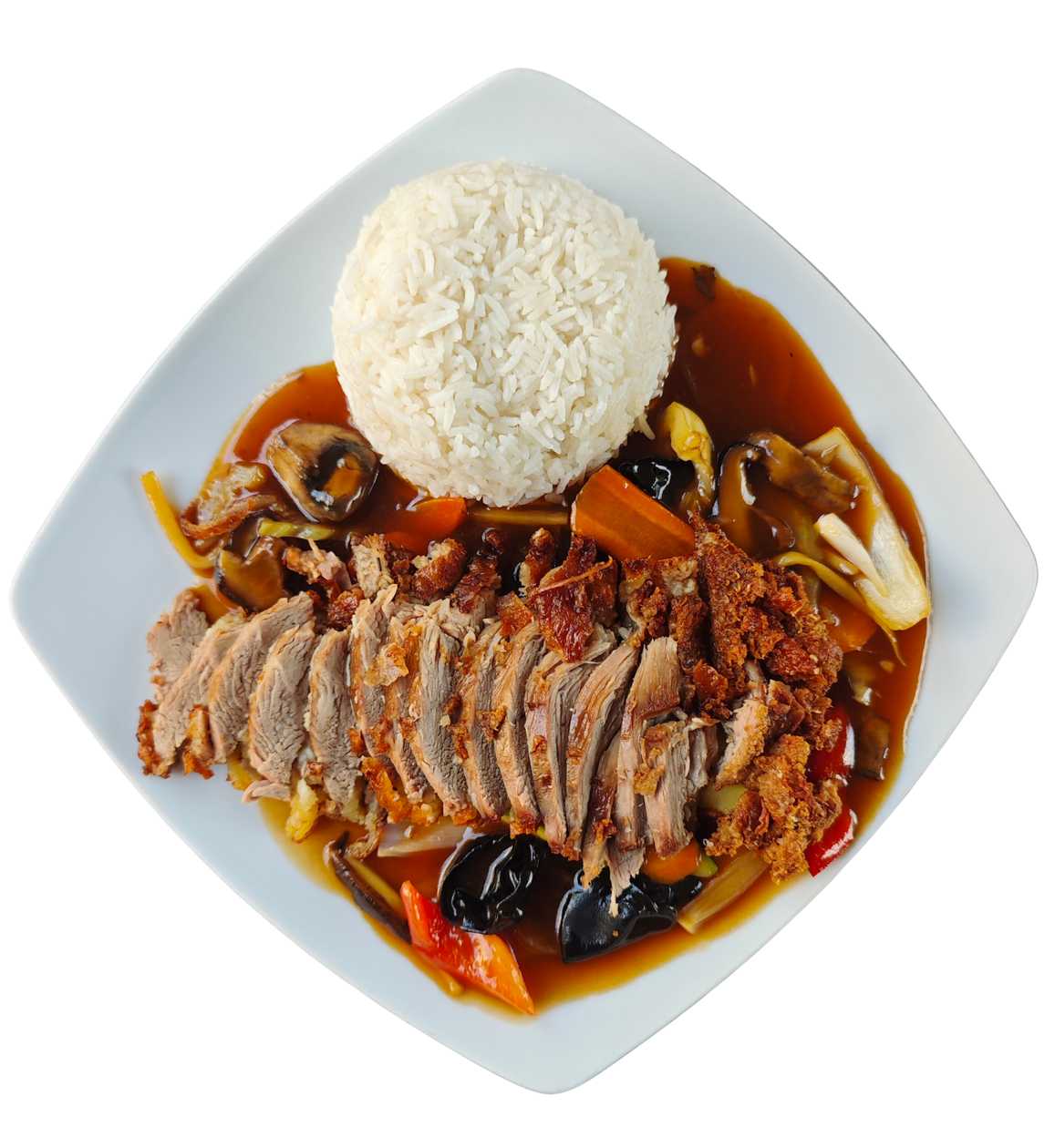 Rață prăjită cu legume