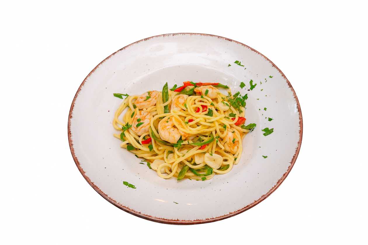Linguine AOP con gamberi