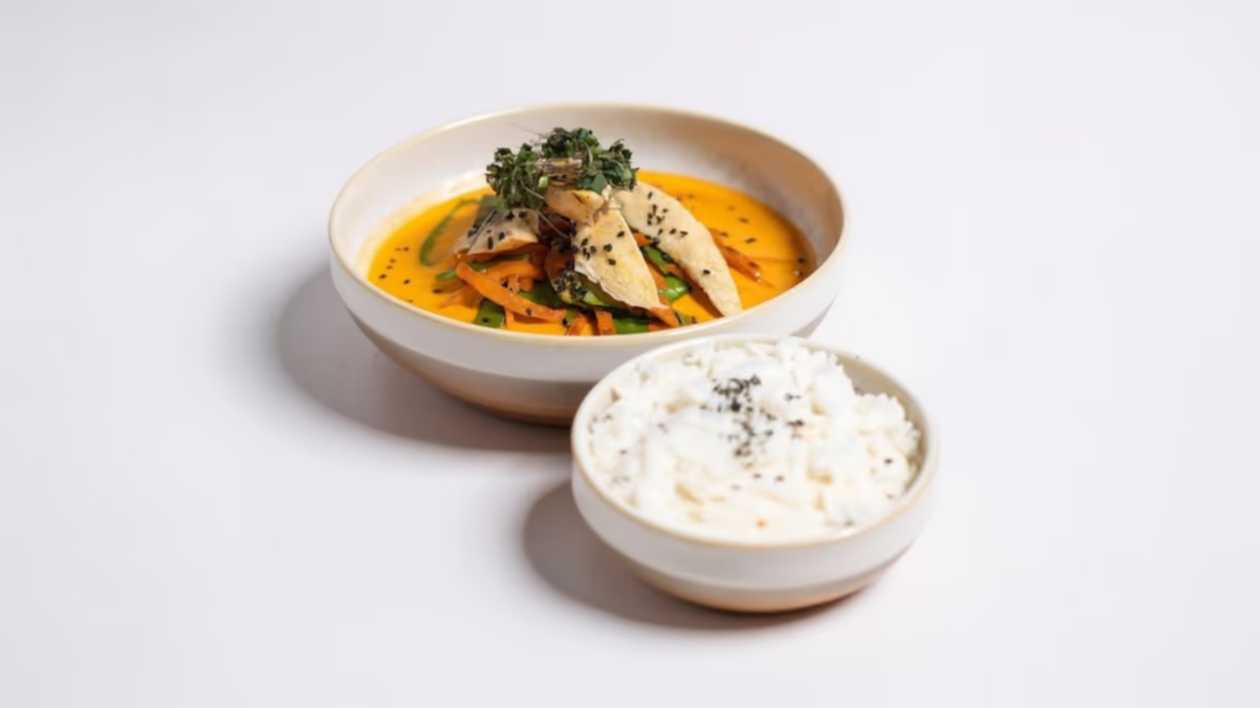 Red Curry with Vegetables, Rice