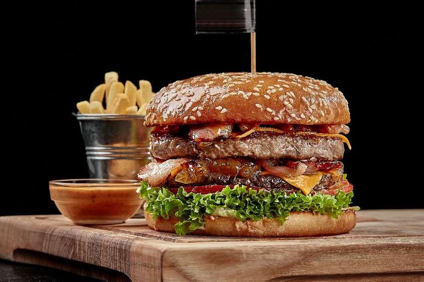 KSS Double country burger with french fries