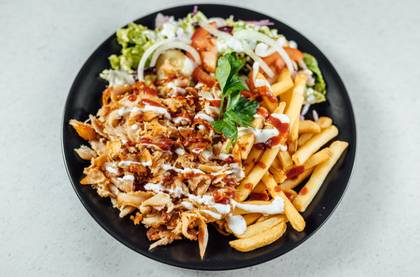 Chicken Kebab Feta Cheese, Chilli, Sweet Potato Fries, Tzatziki