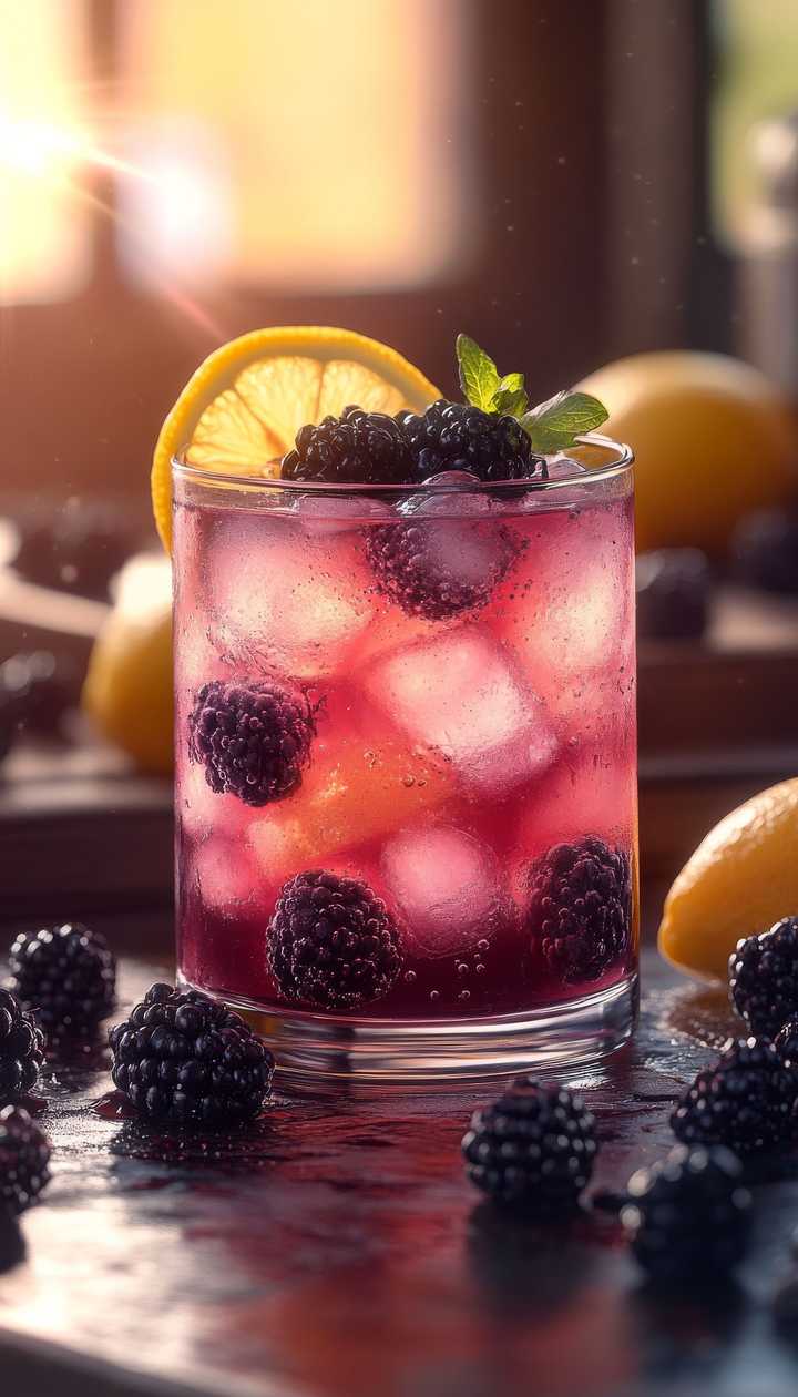 Homemade blackberry lemonade