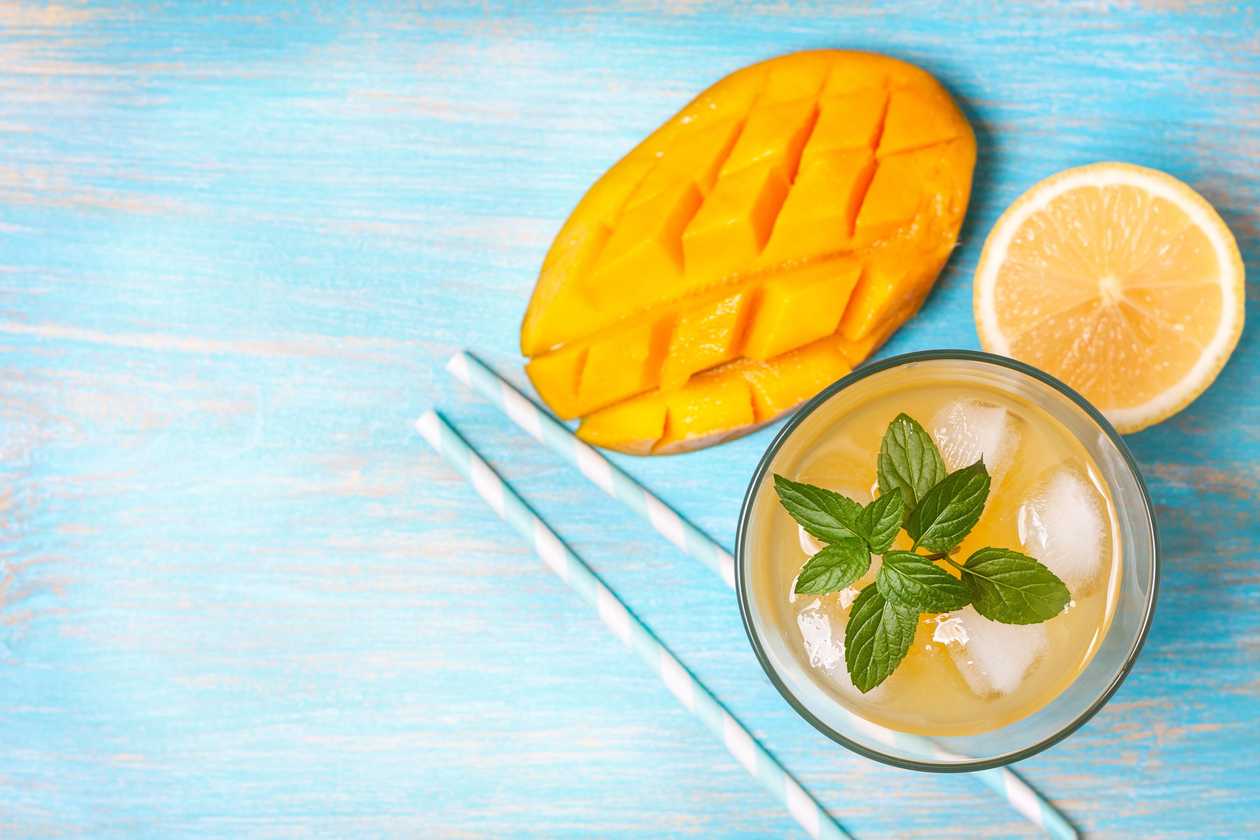Homemade mango lemonade