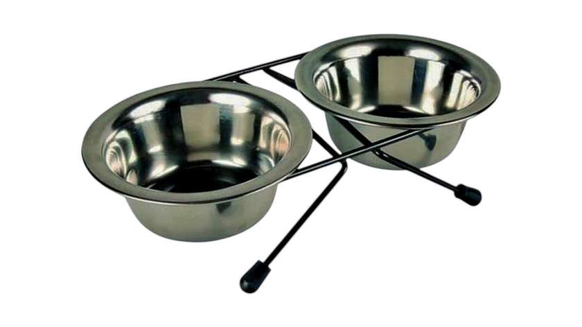 Double Stainless Steel Bowl 0.75l