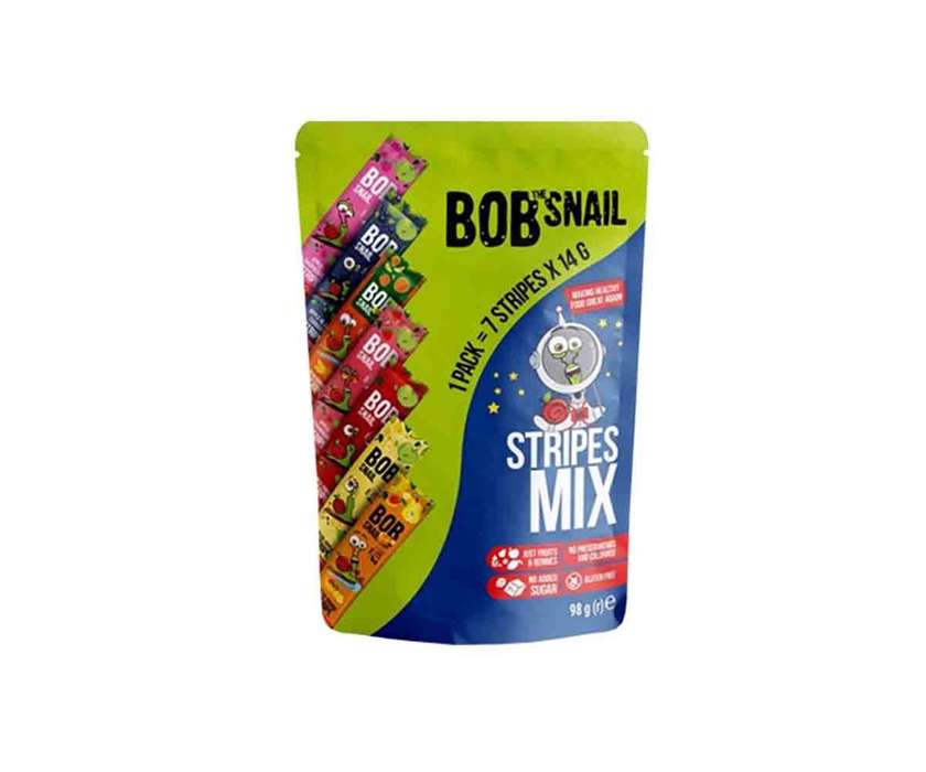 Цукерки Bob Snail асорті страйпи 98г(131386)