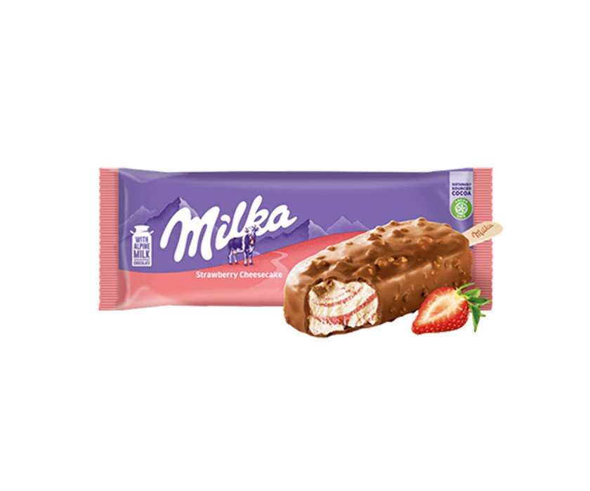 Морозиво MILKA полуничний чізкейк 67г(131799)
