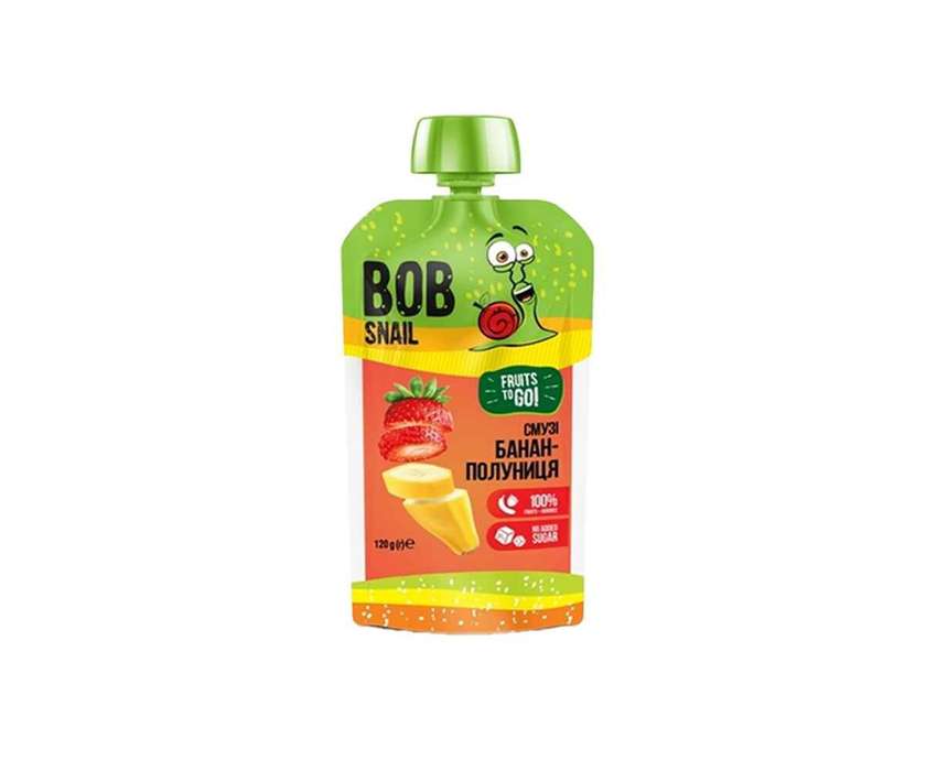 Пюре Bob Snail Банан-Полуниця 120г(129324)
