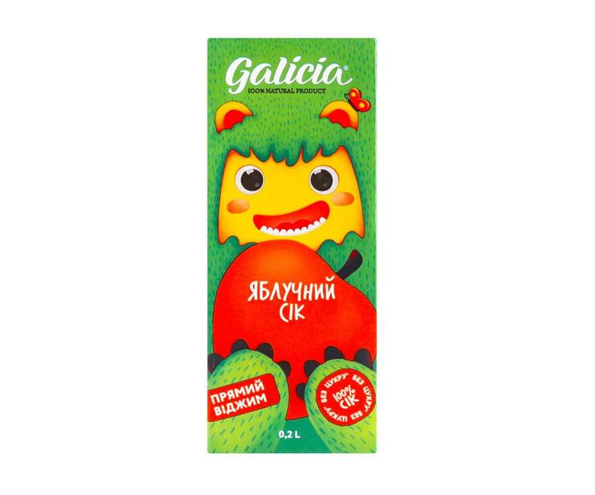 Сік Galicia Ябл неосв пастер 0,2л(106027)