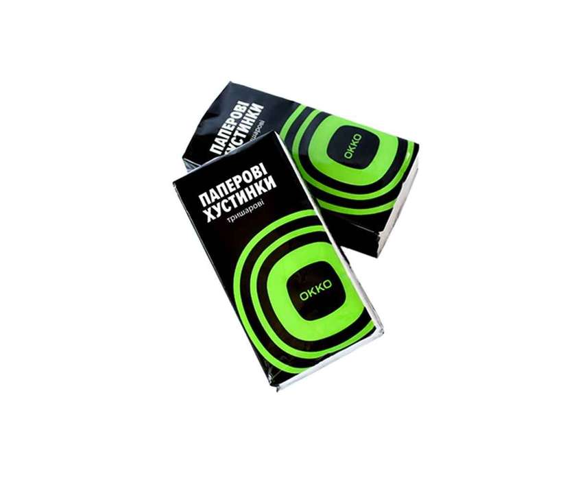 Паперові хустинки тришарові ОККО(123958)