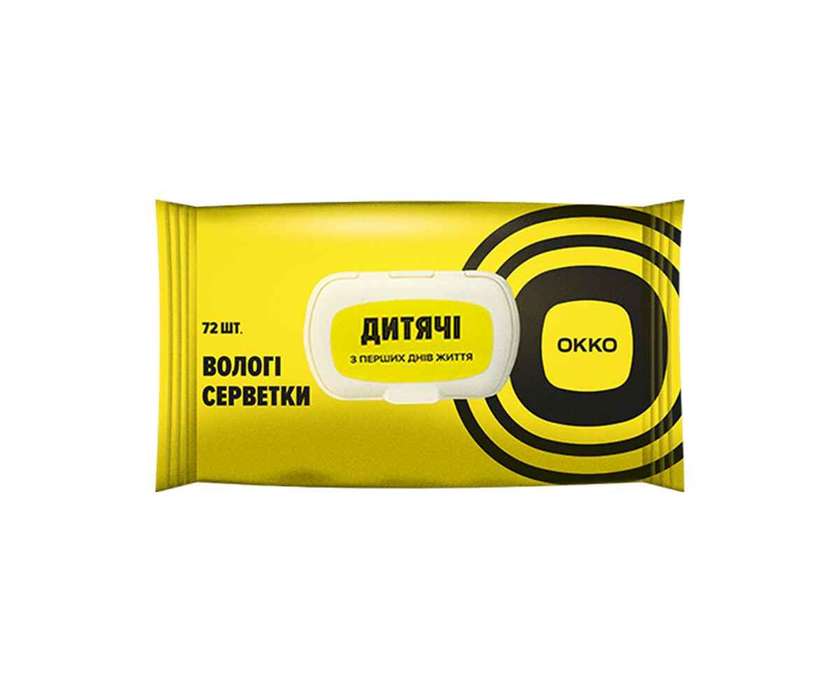 СерветкиОККО вол Дитячі 72 шт з клапан(119000)