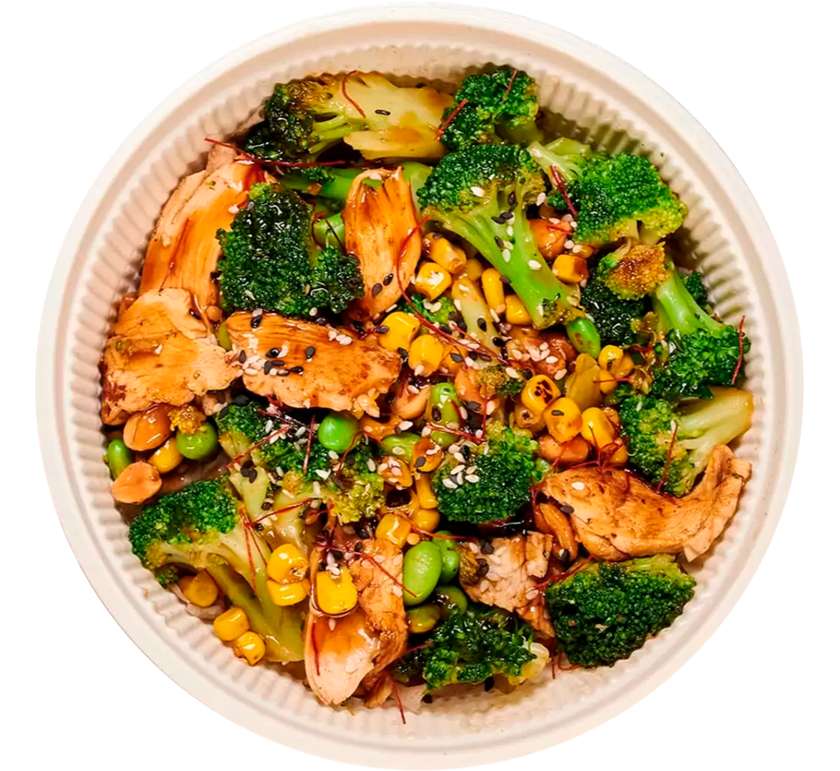 Wok-боул з броколі та куркою (350г)