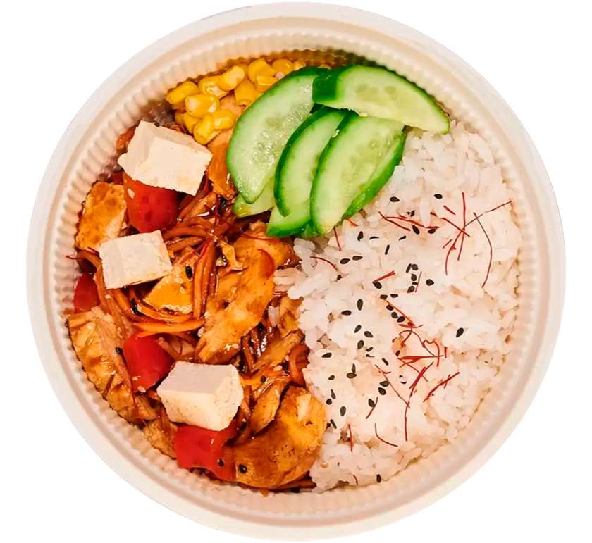 Wok-боул тофу “Stir fry” з куркою (430г)