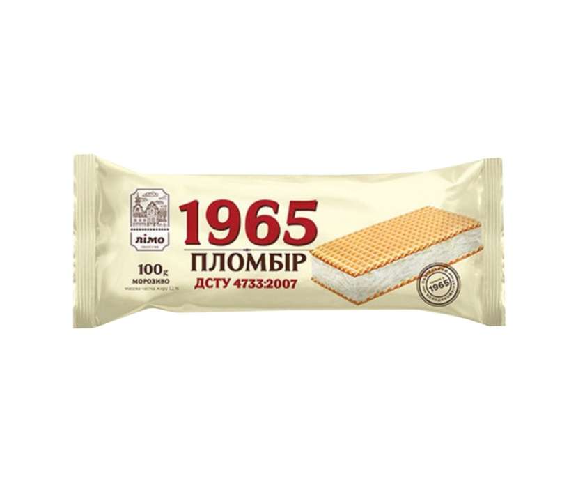 Морозиво Лімо Пломбір 1965 ваф лист 100г(64436)