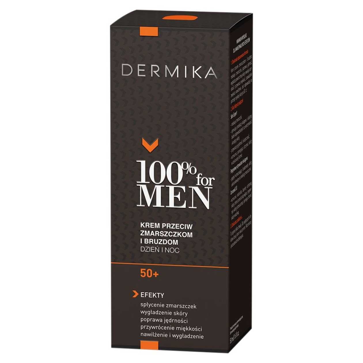 Dermika 100% For Men Krem przeciw zmarszczkom i bruzdom 50+ dzień/noc (EN)