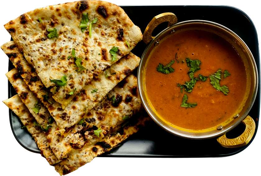 Keema Naan with Sauce