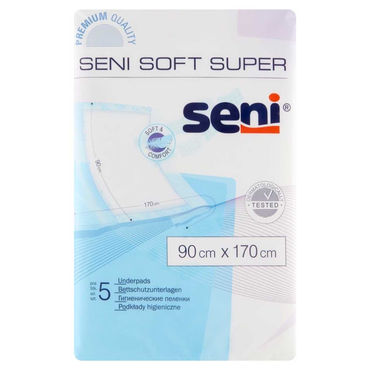 Seni Soft Super, Podkłady higieniczne, 90x170cm (EN)