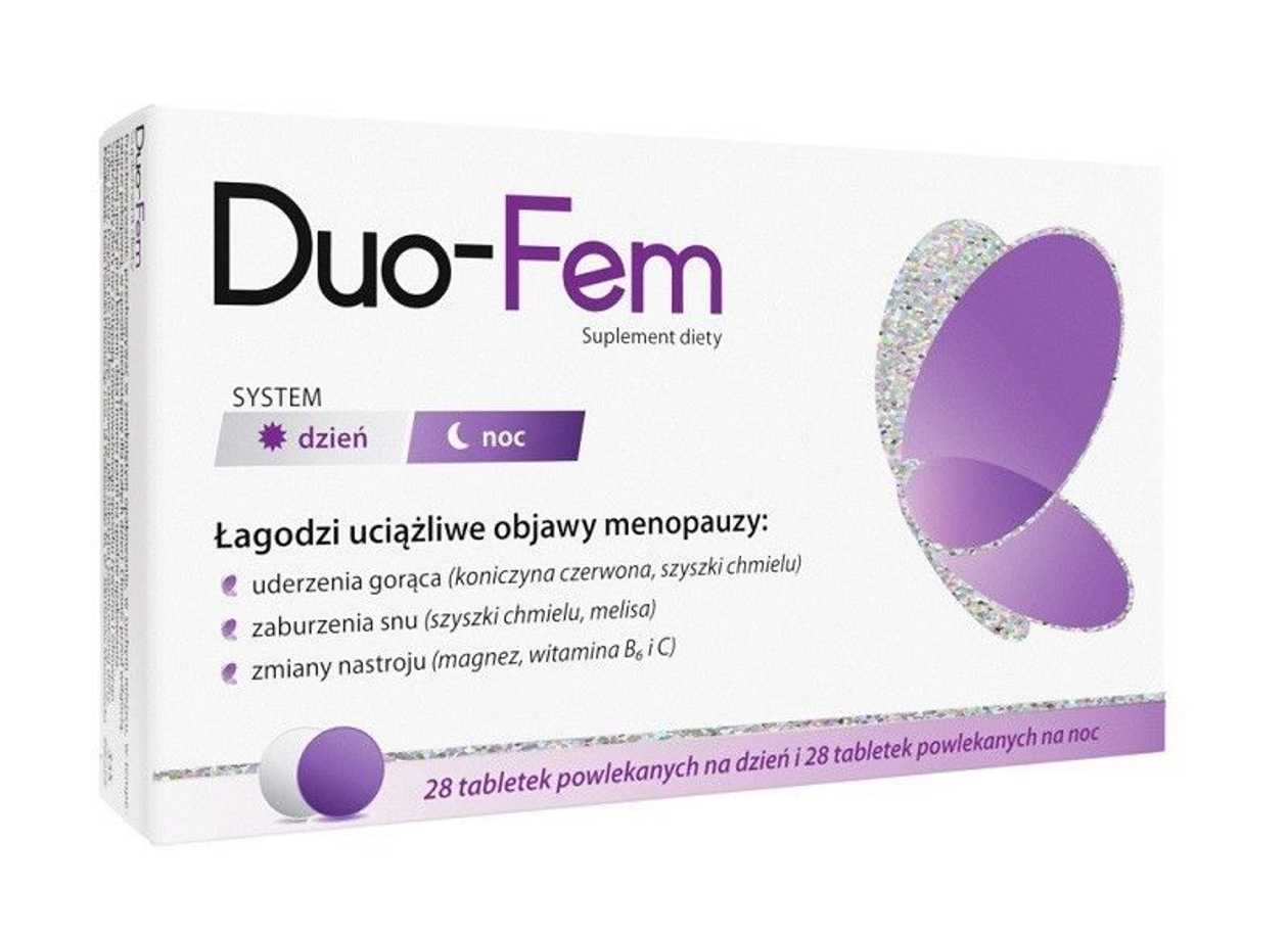 Duo-Fem, Preparat łagodzący objawy menopauzy, Tabletki na dzień + Tabletki na noc (EN)