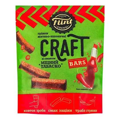 Rye-Wheat Croutons Flint Craft Bars Strong Tabasco 80 g