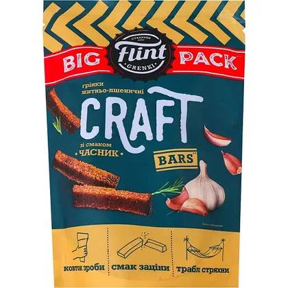 Flint Craft Rye-Wheat Croutons with Garlic Flavor 120 g
